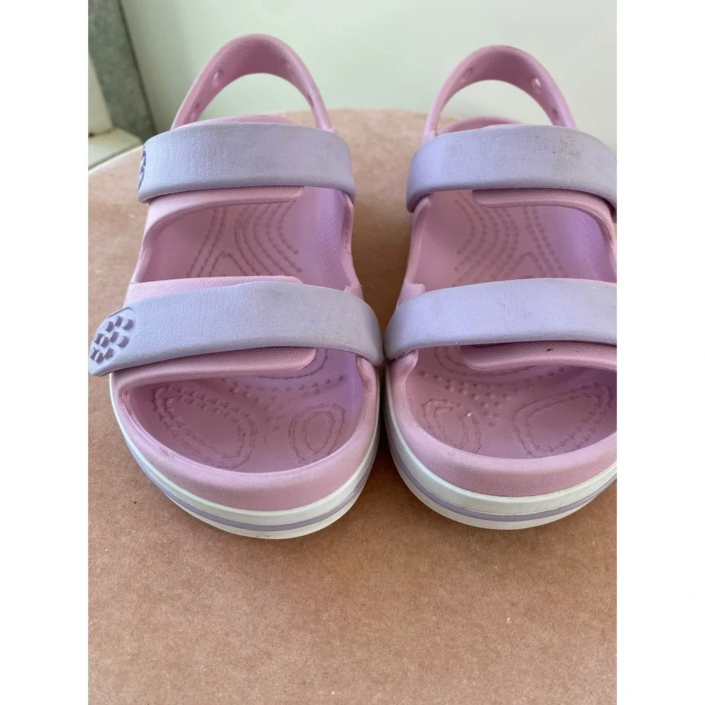 Crocs Bayaband Sandal Kids Size 11 Pink Lavender Excellent Strappy Water Shoe